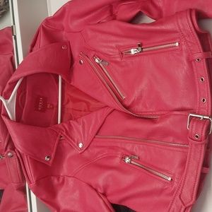 Guess Pink Leather Jacket